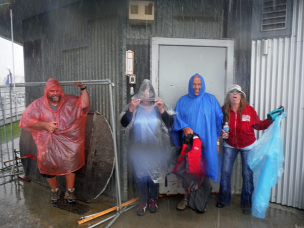 the two RV Gypsies and family - all wet